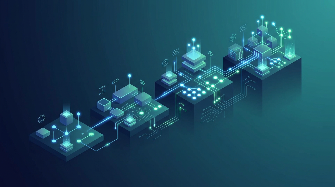 Step-by-step implementation timeline showing a phased rollout of AI workflows over four weeks with increasing complexity