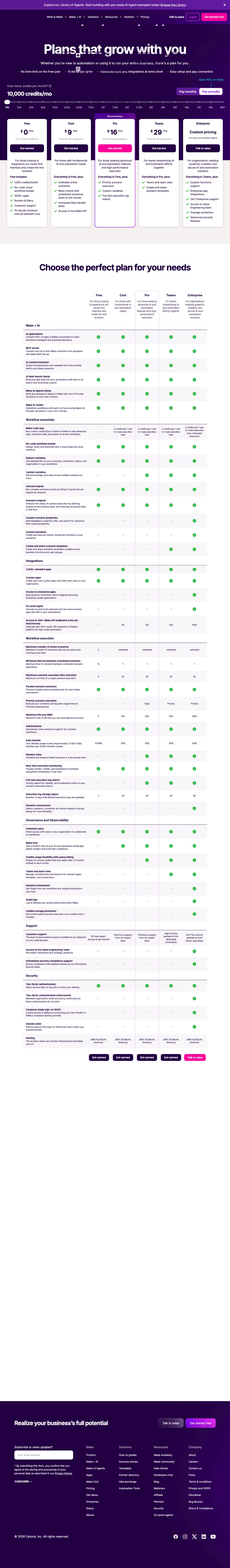 Make pricing page